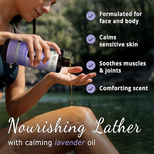 Dr. Woods Lavender Liquid Castile Soap - Castile Soap with Pure Lavender Oil, Body Wash for Men and Women, Organic Shea Butter, Natural Cleaner for Face, Hands, and Body - 32 Fl Oz, Pack of 3