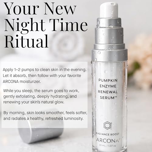 ARCONA Pumpkin Enzyme Glow Serum ? Transforms Dull Skin Overnight with Plant-Based AHAs & Natural Retinol | Reveals a Brighter, Smoother Complexion | Gentle Retinol Serum for Face, 1.17 fl oz