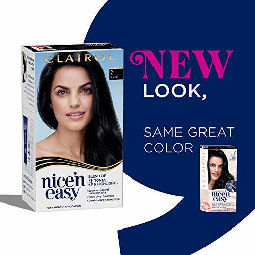 Clairol Nice'n Easy Permanent Hair Dye, 3 Brown Black Hair Color, 3 Count
