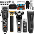 Hair Clippers for Men, 5-in-1 Professional Cordless Transparent Plastic Clipper Set Beard Trimmer Body Trimmers Electric Razor Nose and Ear Hair Trimmer with Bag, Men's Birthday Easter Gifts