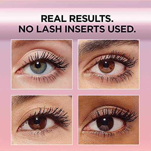 L'Oreal Paris Makeup Air Volume Mega Mascara, Lightweight & Long-lasting Volumizing Mascara for Voluminous Eyelashes, Waterproof Blackest Black, 0.3 Fl Oz