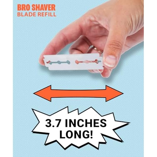 BroShaver Double-Edge Back Hair Shaver Razor Blades, Extra Long Blade Refill Compatible with BroShaver 3.0 & BroShaver 2.2 Back Hair Shavers