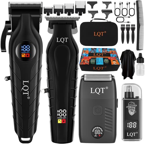 Hair Clippers for Men Cordless Clippers Set Professional Electric Beard and Mustache Trimmer for Men Foil Shaver Nose and Ear Hair Trimmer with Comb, Wrap, Bag, Men's Valentine¡¯s Day Gifts