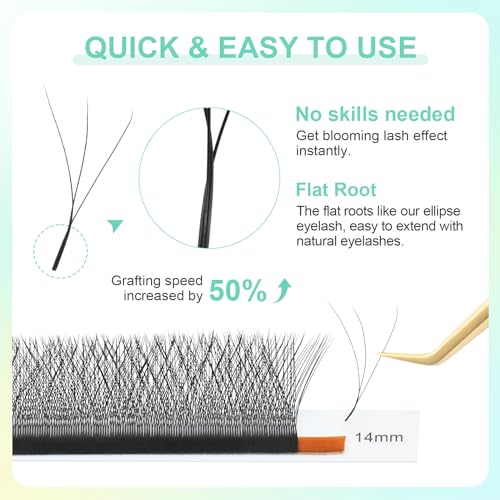 NAGARAKU W Eyelash Extension 3D Volume Premade Fan 0.07mm C curl 8-15mm mix Faux Mink Matte Black Cluster Easy Fanning yy Eye Lashes