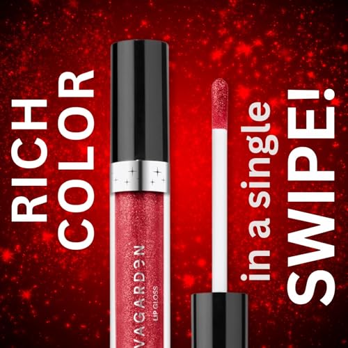 EVAGARDEN Diamond Lip Gloss - Concentration of Pearls Gives Dazzling Shine - Light and Moisturizing Film with Excellent Hold - Spreads Evenly with No Stickiness - 859 Bright Cherry - 0.09 oz
