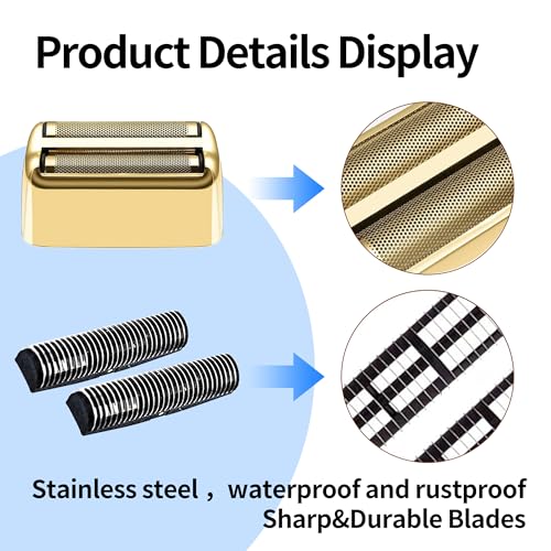 1 pack Professional Replacement Foil and Cutters for BaBylissPRO Barberology Double Foil Shaver, Compatible with BaBylissPRO Barberology FXFS2 Shaver£¬Gold