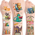 Reading Book Temporary Tattoos - 8 Sheets Tattoo Stickers for Kids, Waterproof Birthday Party Favors Supplies Decorations Sticker for Boys and Girls, Classroom School Prizes Rewards Gifts