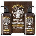 Viking Revolution Beard Wash and Beard Conditioner for Men with Argan Oil and Jojoba Oil - Beard Softener and Strengthener Beard Care Beard Shampoo and Conditioner with Beard Oil (17oz, Sweet Tobacco)