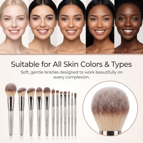 My Beauty Spot Professional Makeup Brush Set (18-Piece) with Travel Container ? Soft Synthetic Make Up Brushes for Face, Foundation, Powder, Concealer & Eyes