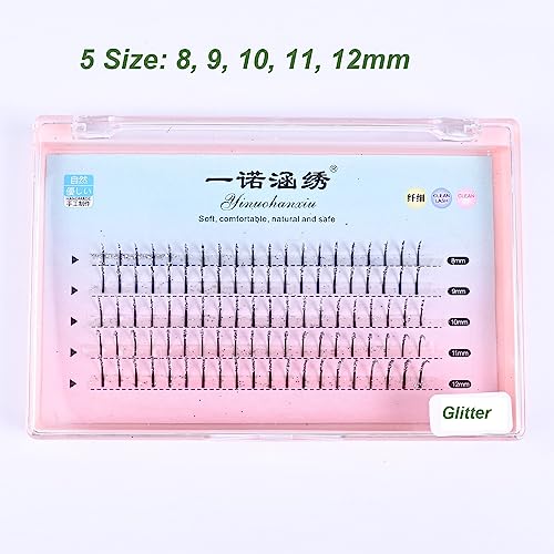 Diamond False Eyelashes with Glitter Rhinestones for Makeup Eyelash Clusters Extensions Individual Lashes Cluster DIY for Cosplay Party Stage