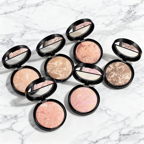 Baked Luminous Setting Powder, Oil Control Correcting Foundation, Waterproof and Long-Lasting Coverage, Natural Smooth Lightweight for All Skin Tones, #5 TAN