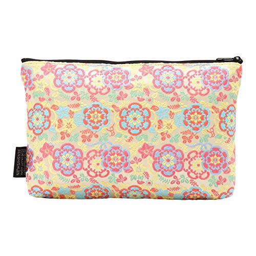 Brocade zipper pouch, lined with Nishijin brocade, size M. (Remonsaika)