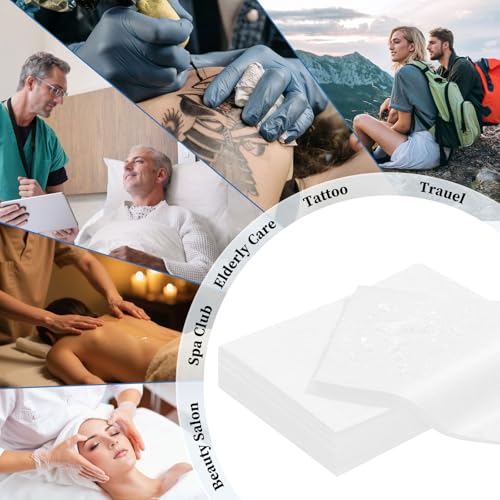 Disposable Bed Cover 31.5 * 71 inches, 200 Pieces White, Thick Breathable Non-Woven Massage Bed Sheet, Suitable for Hydrotherapy, Beauty Salons, Hospitals