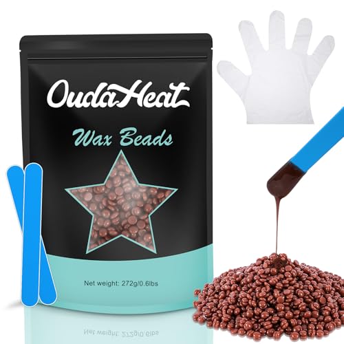 16oz Rosin-Free Hard Wax Beads, Hypoallergenic Wax Bead for Brazilian Bikini Waxing, Professional Stripless Coarse Hair Removal Wax Beans for Sensitive Skin, Body, Face, Legs, 3 Silicone Sticks
