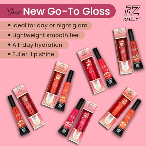 Raizey Ultra Glossy Wet Look Lipgloss, High Pigment Shine, Waterproof and Long-Lasting Lip Cream - Fruity Lip Color-Shine Lip Oil with Glimmer (12 ml) (Raspberry Pink)