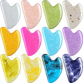 Nuogo 12 Pack Gua Sha Massage Tool Guasha Board Heart Shaped Gua Sha Facial Tools for Women Skin Care Face Body Relieve Muscle Tensions Reduce Puffiness, 12 Colors