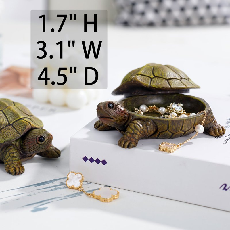 Outdoor Turtle Key Hider - Waterproof Fake Rock Garden Decor & Spare Key Storage
