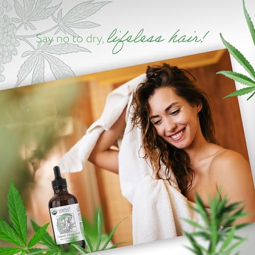 HBNO Organic Hemp Seed Oil - 4 oz (120 ml) Value Size - Natural Hemp, Cold Pressed - Perfect Carrier Oil for Massage, Aromatherapy, Diy, Soap Making, Face, Body, Lips, Hair, Nails