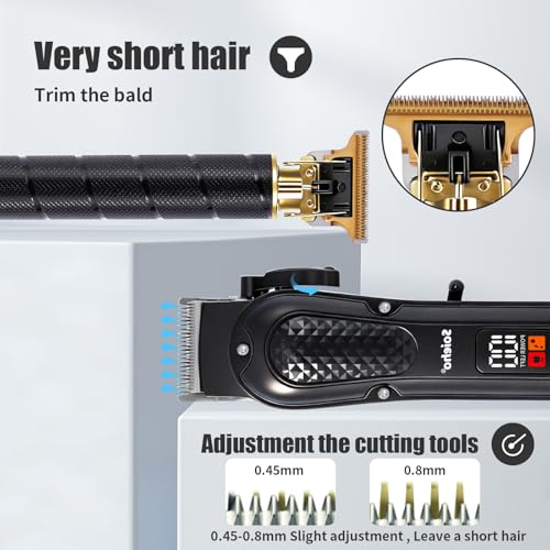 Professional Hair Clipper and Shaver Set, Hair Clippers for Men, T-Shaped Sideburn Trimmers, Cordless Hair Clippers and Shaving Kit.