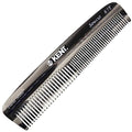 Kent R7T Black Graphite Fine Tooth and Wide Tooth Hair Comb - Handmade Pocket Comb for Men, Best Beard and Mustache Comb for Everyday Grooming, Sawcut made in England