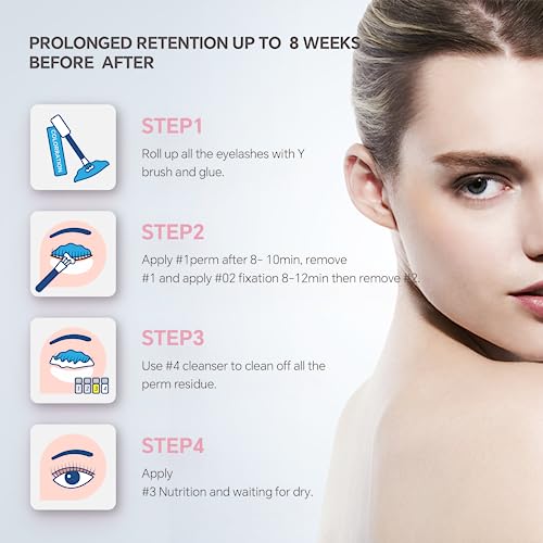 2023 Upgraded Eyelash Lift Kit,Eyelash Perm Kit,Eyelash Perm Professional Curling Extension Set,Semi-Permanent Perming Wave Suitable For Salon and Home Use