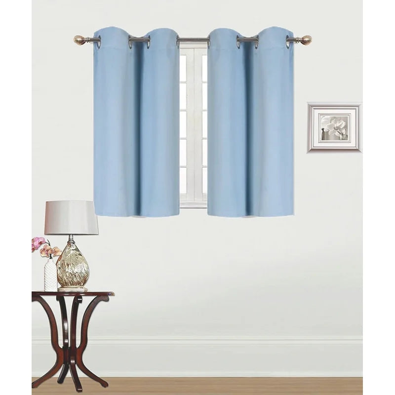 Thermal Blackout Window Curtain Panel Grommet Top 28x36 Inches - Multiple Colors