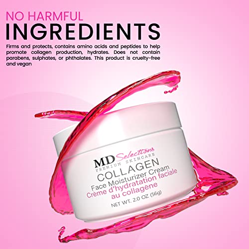 Collagen Face Moisturizer Peptide - Anti-Wrinkle Facial Moisturizer For Face - Niacinamide, Deeply Hydrating Peptide Complex Cream, Facial Skin Care Products For Dry - 2Oz (Pack of 2)