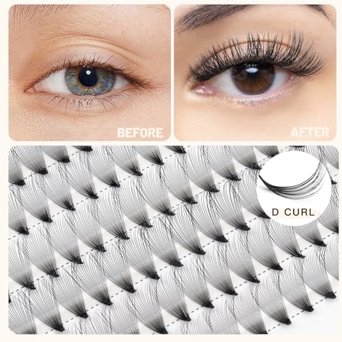 Bodermincer 200pcs 20D Premade Volume Fans Eye Lashes Extensions Thickness 0.07mm 8-16mm to Choose Black Soft Individual False Eyelashes Makeup Fake Lashes Cluster£¨13mm£©