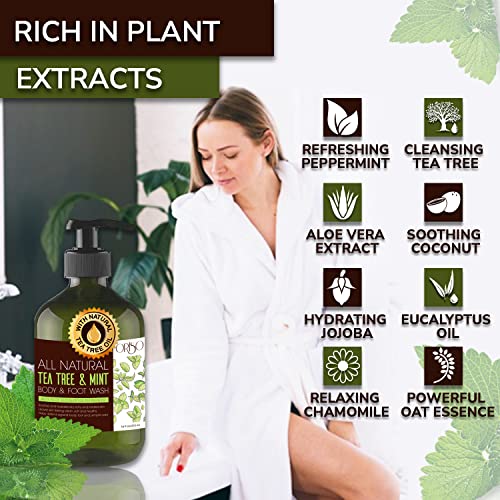 Aloe Vera Gel with Organic Aloe Vera Cold Pressed and Tea Tree Oil Body Wash with Mint