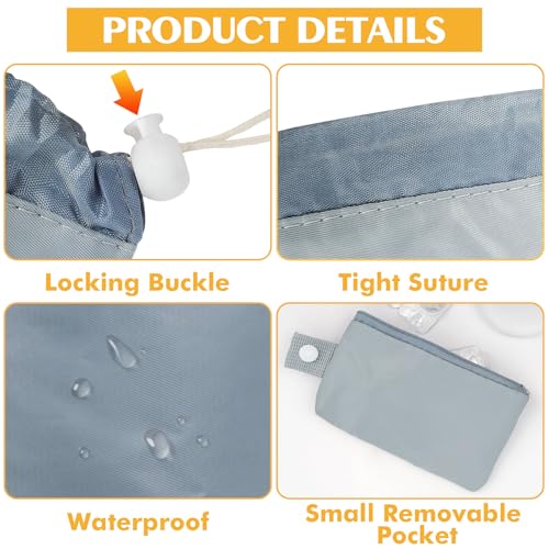 INVODA Drawstring Makeup Bag for Women 24PCS Cosmetic Bag Large Travel Make up Bags Portable Barrel Toiletry Bag Toiletries Pouch Travel Cosmetic Organizer (24PCS)