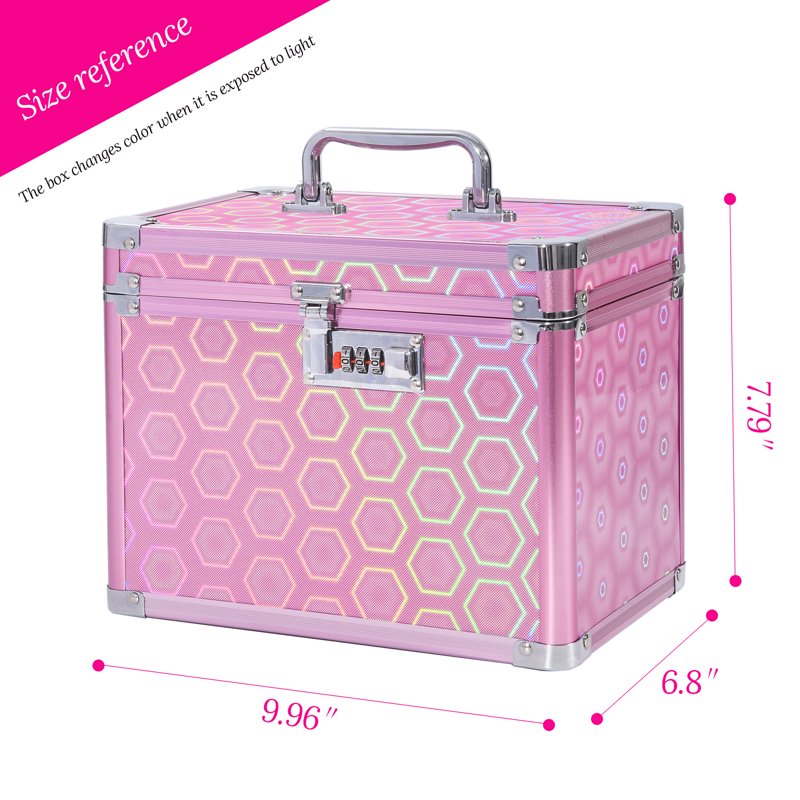 Colorful Rose Combination Lock Box for Documents Valuables & Medications