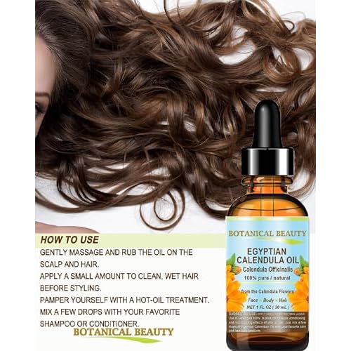 Botanical Beauty CALENDULA OIL Egyptian Calendula Officinalis Marigold Oil Pure Natural for FACE, SKIN, BODY, HAIR, NAILS 0.5 Fl.oz.- 15 ml Skin Moisturizer Oil