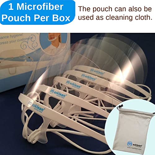 1 Box(5 Masks w/Pouch) Clear Transparent Sanitary Mask Anti-Fog Face Mouth Shield Spit Guard Reusable Permanent makeup microblading catering