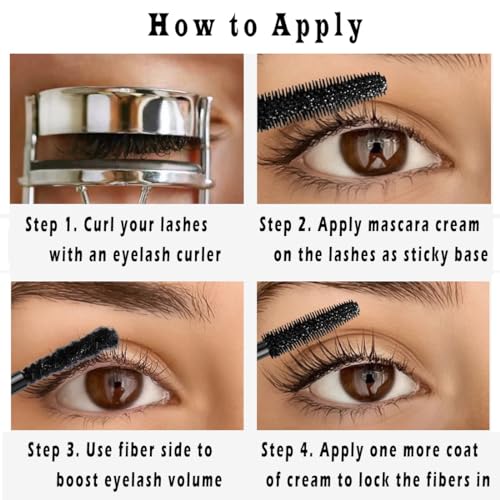 Fiber-infused Mascara, Black Tiny Fibers included Mascara to Extend and Elongate Eyelash, for Maximum Volume and Curl Effect by ¡°Linble¡±