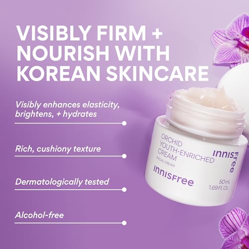 innisfree Orchid Youth-Enriched Cream, Korean Face Moisturizer for Firming, Hydration, and Youthful Skin