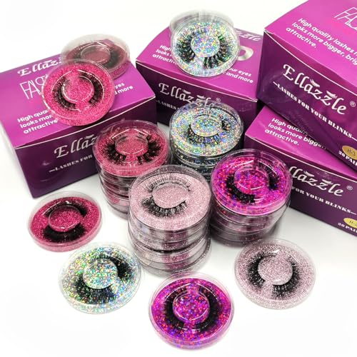 Eyelashes Natural Looking Fluffy False Eyelashes Mink 15mm Bulk Wispy Lashes 20 Pairs (H2£©