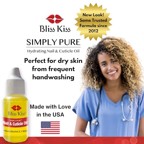 Bliss Kiss Refillable Nail Oil Pen & Simply Pure Cuticle Oil 15 ml Bottle Bundle