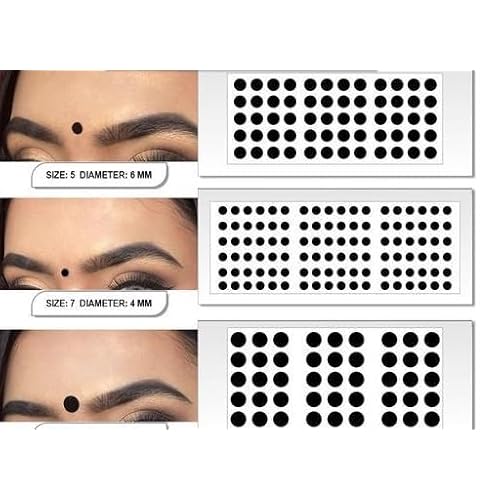 Black Velvet Dot Bindi Tattoo Stickers Set of 9 Cards Adhesive Body Jewelry Bindis Bridal face belly Jewels Forehead decor tikka bollywood style stick on sticker