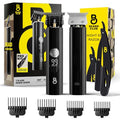 The Beard Club Professional T-Blade Beard Trimmer for Men with Straight Razor - Barber Electric Shaver & Hair Clippers for Men ? Zero Gapped Cordless Hair Trimmer & Edger, Line Up Grooming Kit