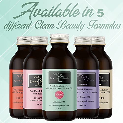 Karma Organic Nail Polish Remover & Nail Polish Bundle ? Soybean Tea Tree Nail Polish Remover (4FL-Oz) Organic Nail Polish (0.43FL-Oz)