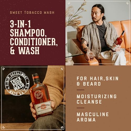 18.21 Man Made 3-in-1 Body Wash, Shampoo, & Conditioner for Men, All Hair & Skin Types, Strengthens and Moisturizes in a Manly Aroma 18oz