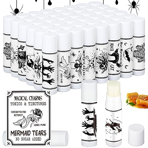 100 Pack Halloween Party Favors Gifts Bulk Spooky Skull Lip Balms Halloween Fall Thanksgiving Party Thank You Gifts Treat Bag Stuffers Supplies for Adults Women Men(100)