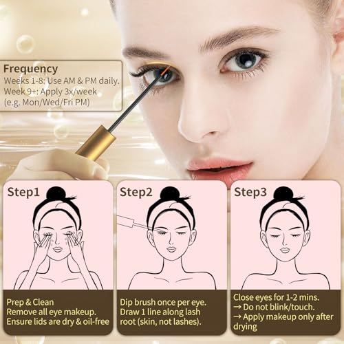 Eyelash Growth Serum with Peptide&Vitamin Infused Formula -Eyelash Serum For Longer, Thicker, Fuller Lashes -Lash serum for Eye lash Growth Safe for Natural Lashes &Extensions-Vegan & Cruelty-Free,5mL