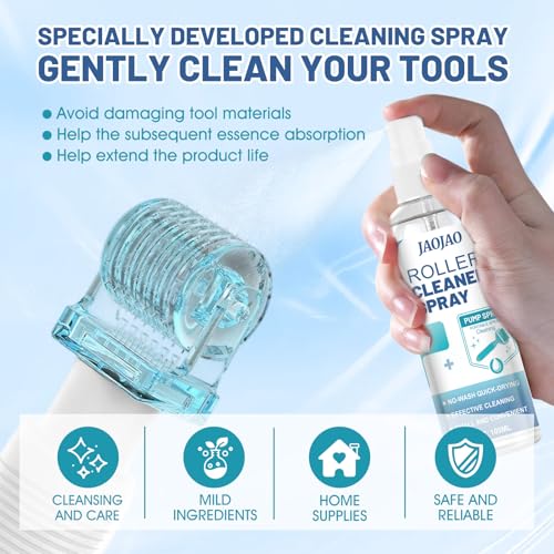 JAOJAO Roller Cleaner Spray, Effective Cleansing Gentle Care Convenient Design Avoid Blockage and Damage Extend Instrument Life for Roller Instrument 100ml