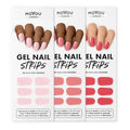 MoYou London Semi-Cured Gel Nail Strips, Nail File, & Wooden Cuticle Stick, 60 Pc. Gel Wraps for Nails Salon-Quality Manicure Set & Pedicure Supplies, Pink Collection