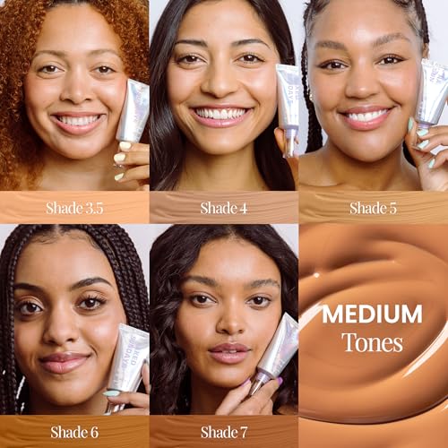 Naked Sundays BeautyScreen¢â SPF 50 Peptide Foundation Tint ? Tinted Sunscreen & Skincare Makeup with Zinc Oxide, Niacinamide ? Lightweight Natural Coverage, 7 Tan Toffee, 1.01 oz