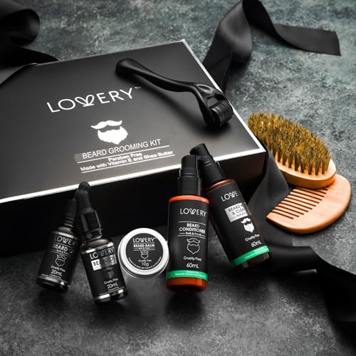 Gifts for Men Beard Grooming Kit, Holiday Gift Beard Kit Set with Beard Oil, Balm, Wash, Brush, Comb & More, Mens Gifts for Him, Dad, Birthday, Boyfriend, Husband, Man