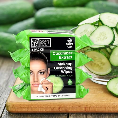 Global Beauty Care Makeup Remover Wipes (120 Count, Cucumber)