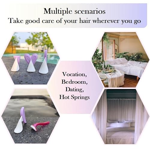 Munyee Hua Intimate Pube Hair Trimmer Set for Women with 7 Shapes, 3 Handy Razors, a Silk Storage Bag - Easy Operate Bikini Grooming Tool,Pubic Care Removal Scissors Accessories (7 pcs model set)