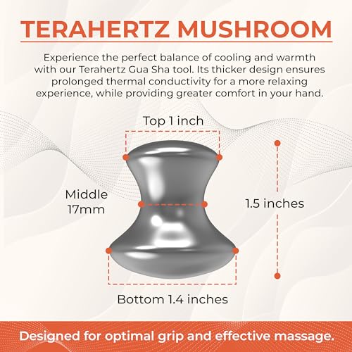 Terahertz Gua Sha Facial and Mushroom Tool Set ? includes Terahertz Gua Sha and Terahertz Mushroom Gua Sha for Enhanced Lymphatic Drainage, Sculpting, and Precise Control